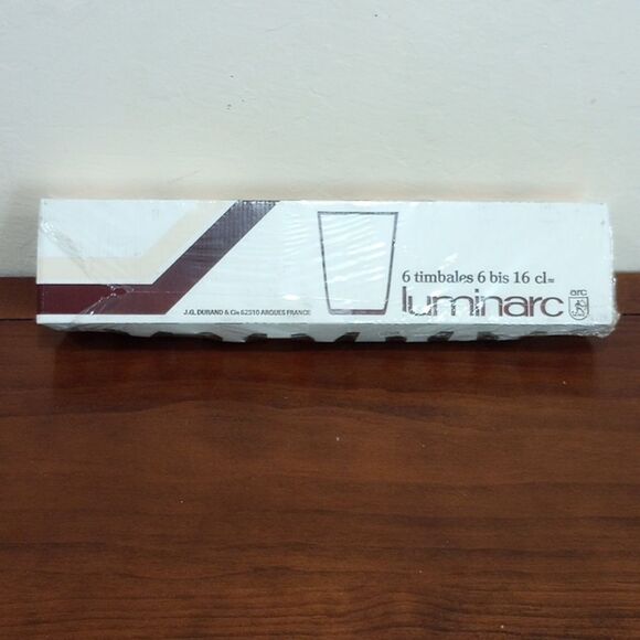 NEW! Set of 6 Vintage Luminarc 6 oz Hand Painted Balloon Print Drinking Glasses - Picture 2 of 5